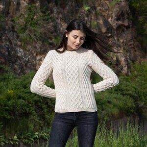 SAOL  Natural Women Aran Tunic Sweater,  Women Sizes, NWT $90